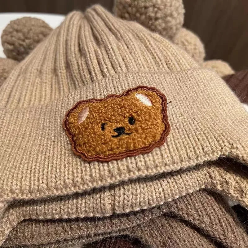Wool Bear Ear Protection Winter Hat
