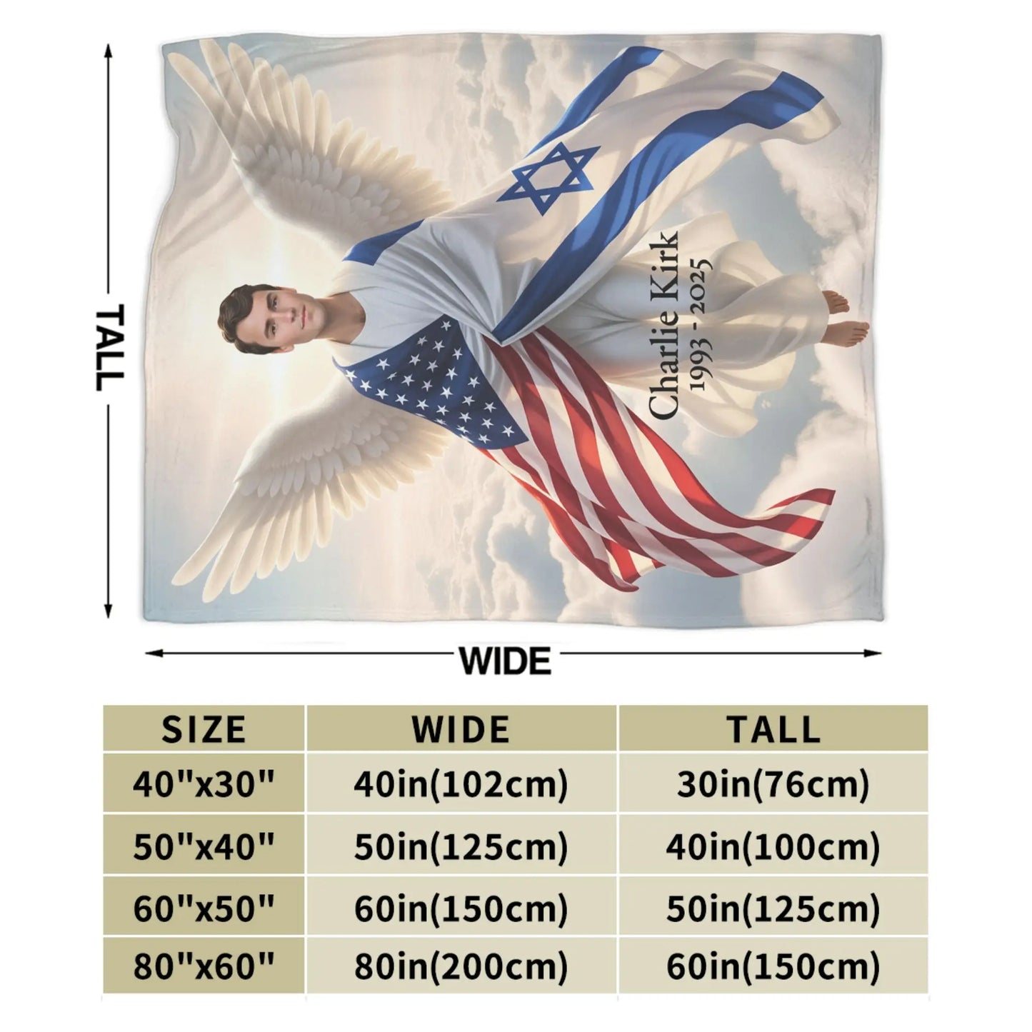 Charlie Kirk Angelic Advocate Blanket  Super Warm Funny Plush Throw Blanket For Boy Girl Living Room Flannel Bedspread Bed Cover