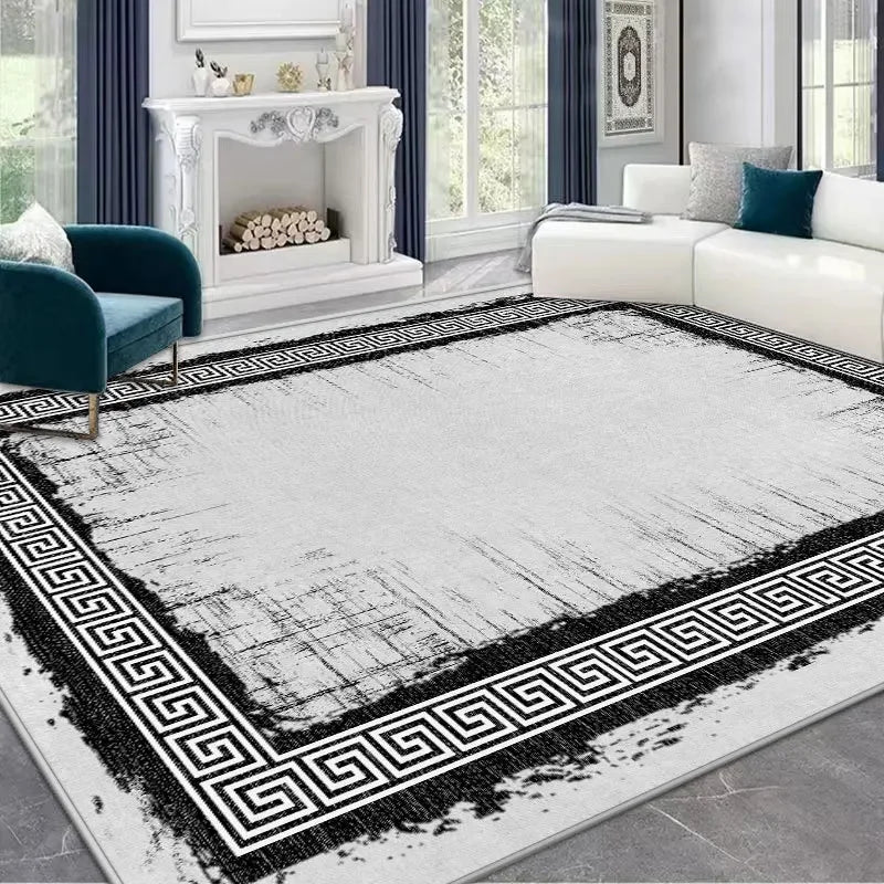 Light Luxury Rugs for Bedroom Anti-slip Bedside Rug Large Area Living Room Decoration Soft Carpet Washable Cloakroom Floor Mat