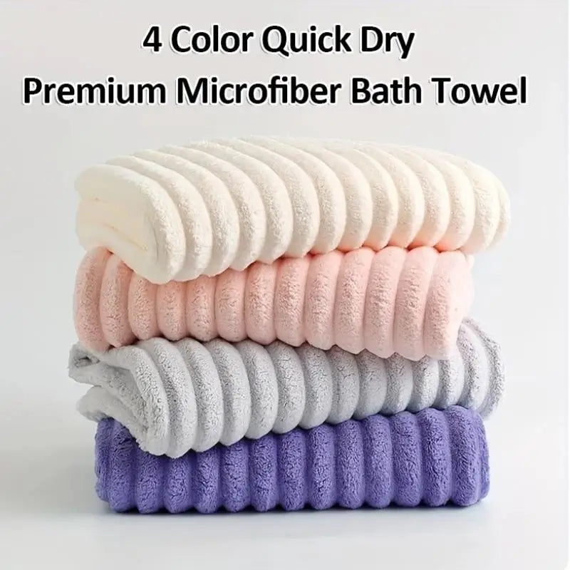 Premium Microfiber Bath Towel — Quick-Dry, 4 Colors, Gift Ready