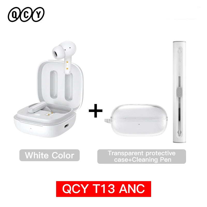 QCY T13 ANC Wireless Earbuds – Bluetooth 5.3, 28dB ANC, 4-Mic ENC, 30H Playtime, IPX5
