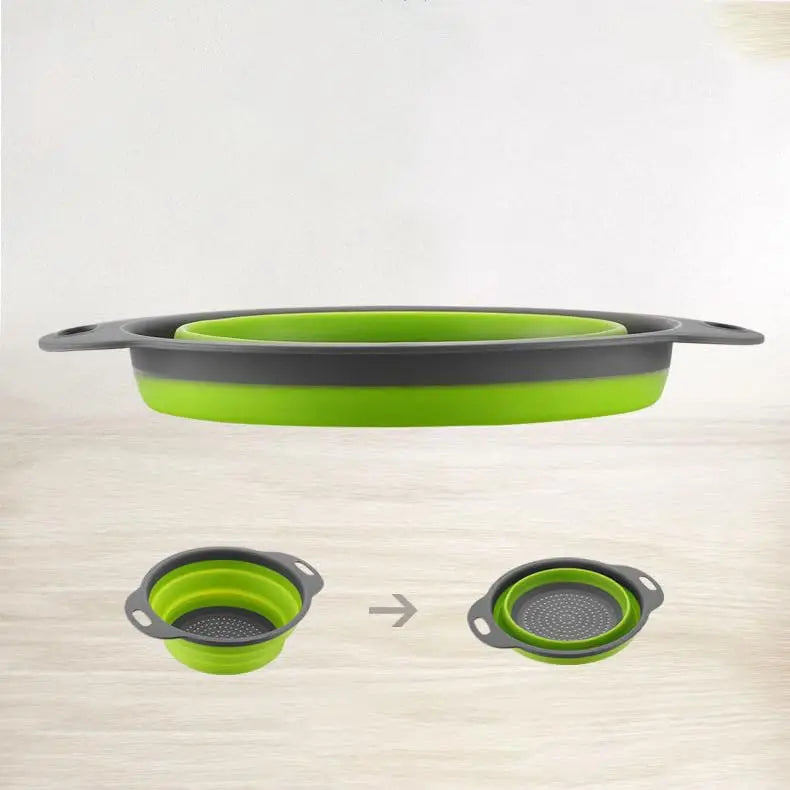Silicone Collapsible Travel Colander and Kitchen Strainer for Pasta, Fruit and Vegetables