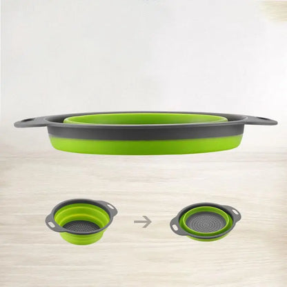 Silicone Collapsible Travel Colander and Kitchen Strainer for Pasta, Fruit and Vegetables