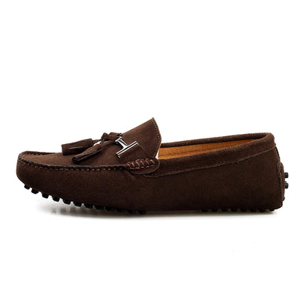 Men's Leather Loafers | Big Size Moccasins Comfy Slip-On Boat Shoes