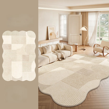 Cream Style Bedroom Decor Large Carpet Thick Plush Study Floor Mat Home Fluffy Soft Rug Irregular Shape Carpets for Living Room