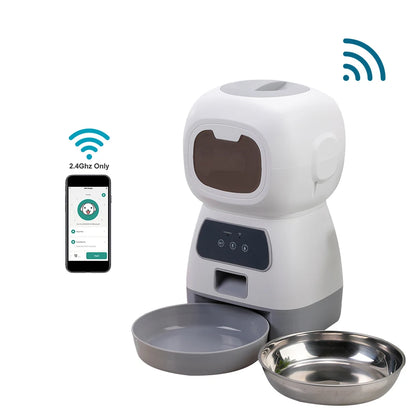 3.5L Automatic WiFi Pet Feeder — Smart Scheduling, Voice Recorder & Slow-Feed Design