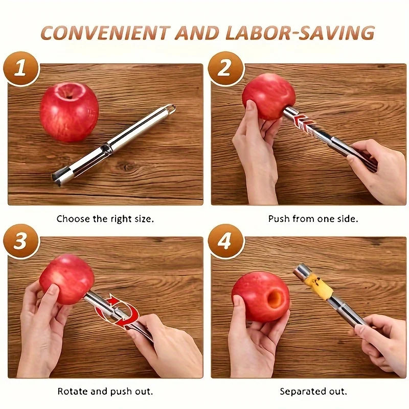 Stainless Steel Fruit Corer Red Dates Apple Pear Corer Fruit Seed Core Remover Slicer Knife Kitchen Fruit Vegetable Gadgets