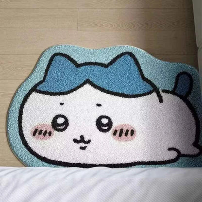 Hot Chiikawa Cartoon Rug Anime Hachiware Usagi Plush Floor Mat Bathroom Non-Slip Carpet Car Cushion Soft Living Room Decor Gifts