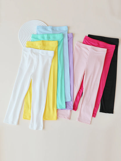 Girl Pants Soft Elastic Kids Leggings Candy Color Girls Skinny Pant Solid Color Trousers for Aged 2-12 Years Children Daily Wear