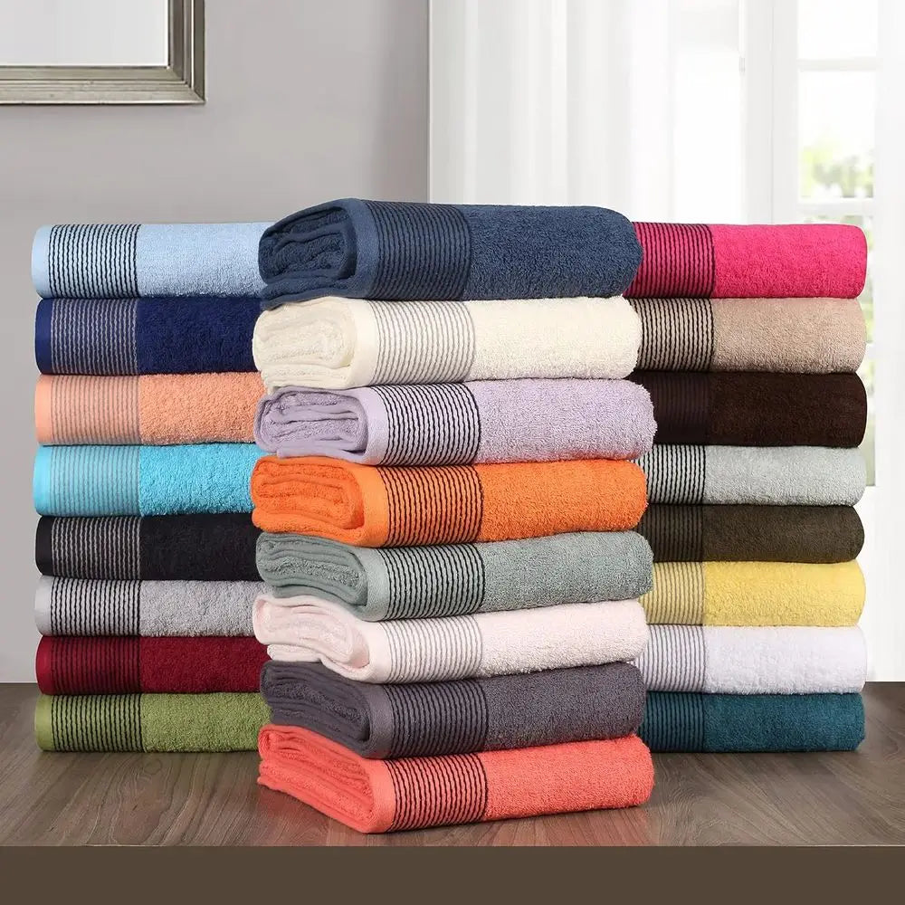 6-Piece Cotton Towel Set: 2 Bath, 2 Hand, 2 Washcloths - Jade
