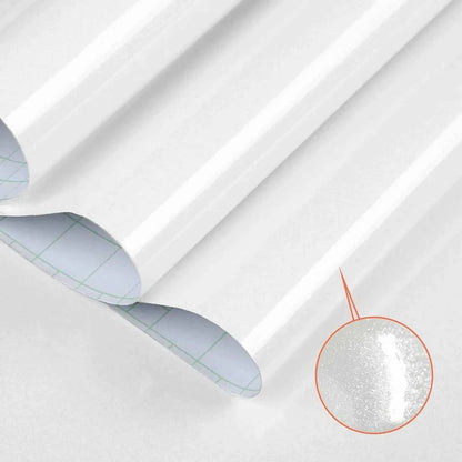 Plain Gloss Paste Wall Stickers PVC Pearl Film Waterproof Wallpaper Room DIY Self-adhesive Wardrobe Kitchen Furnitur Renovation