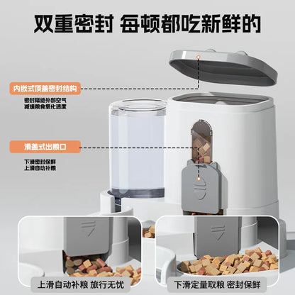 Automatic Pet Feeder & Water Bowl, Large Capacity