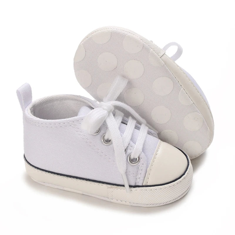 0-18 Months Baby Canvas Classic Sports Shoes Newborn Boys and Girls Printed Star First Walkers Shoes Infant Anti slip Baby Shoes