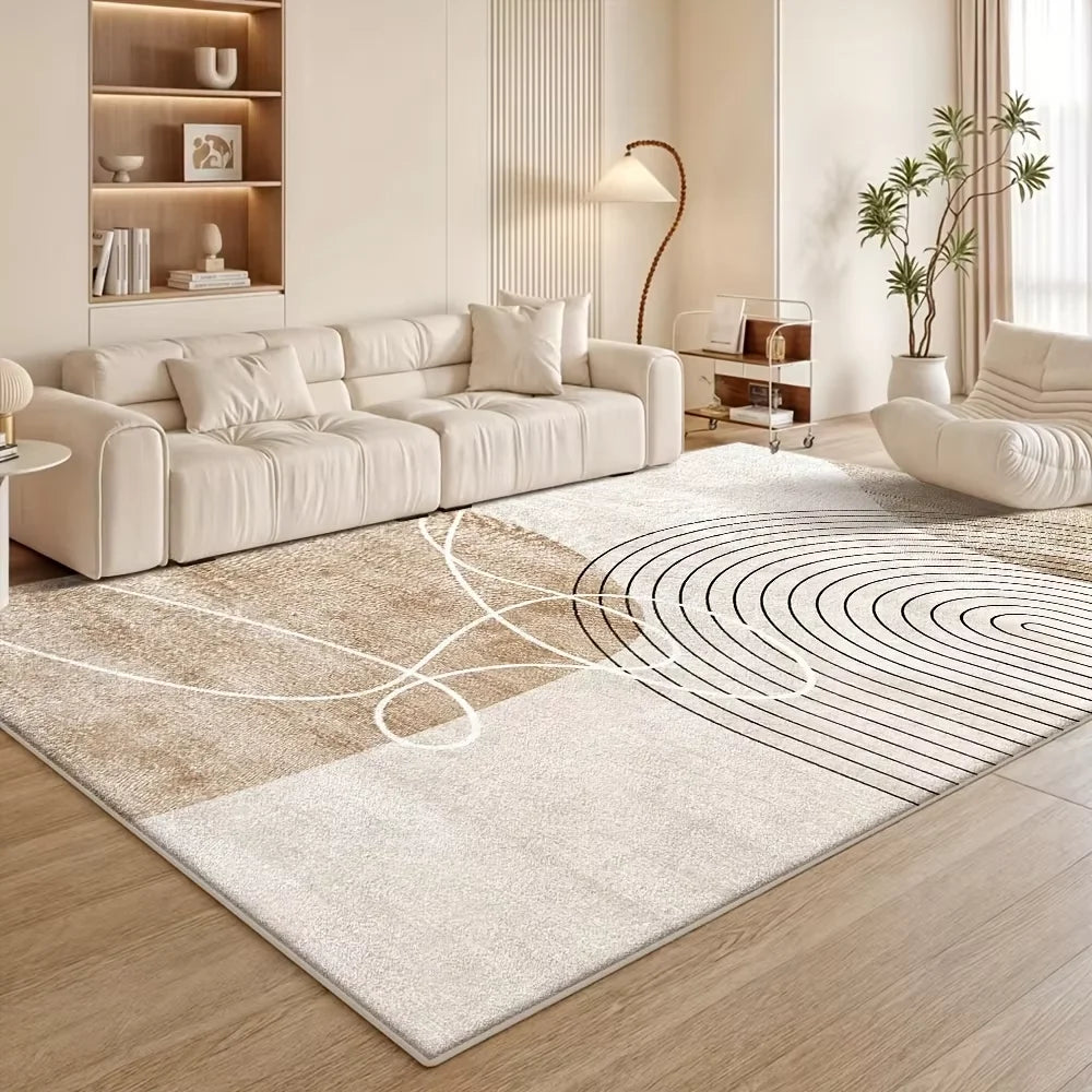 VIKAMA Light Luxury Flannel Area Rug – Non-Slip Washable Soft Carpet for Living Room & Bedroom