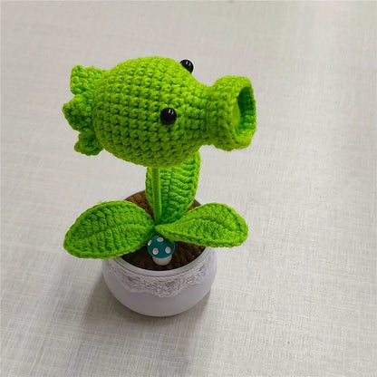 Plants Zombies Sunflower Pea Flower Pot Plants Desktop Weaving Decorations Home Office Ideal Gifts Friends Table Decorations