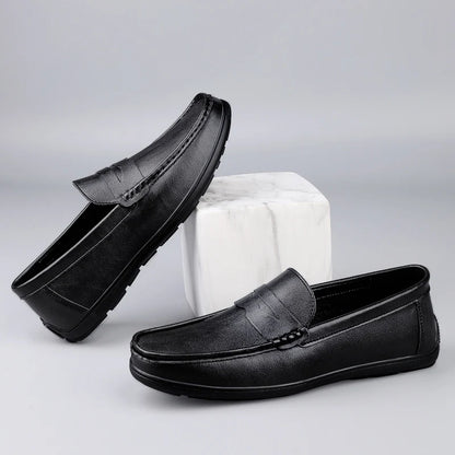 Genuine Leather Men Loafers Comfortable Mens Casual Shoes Luxury Brand Man Formal Dress Shoes Breathable Slip on Boat Shoes