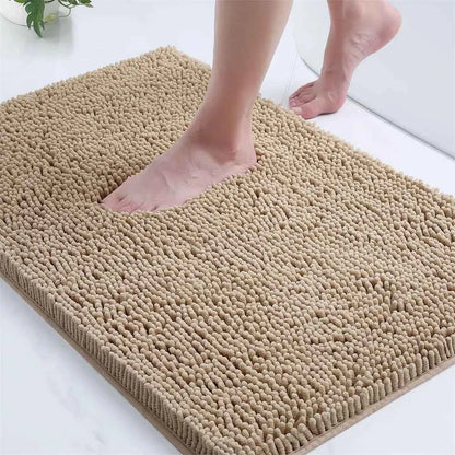 Olanly Chenille Bathroom Rug Extra Soft Shaggy Bath Mat Non-Slip Bathroom Floor Mat Water Absorbent Plush Microfiber Rugs Shower