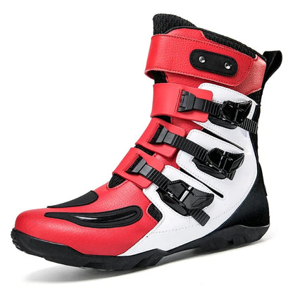 New Waterproof Men's Dirt Bike Shoes Men's Motorcycle Boots New Comfortable Leather Protective Boots Anti-slip Wear-resistant