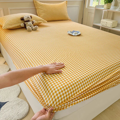 Plaid Fitted Sheet | Skin-Friendly, Elastic, Kids
