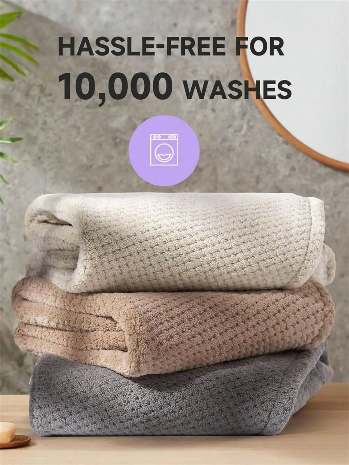 1pc Microfiber Hair Towel, Soft Quick Dry Hair Wrap, Minimalist Solid Color