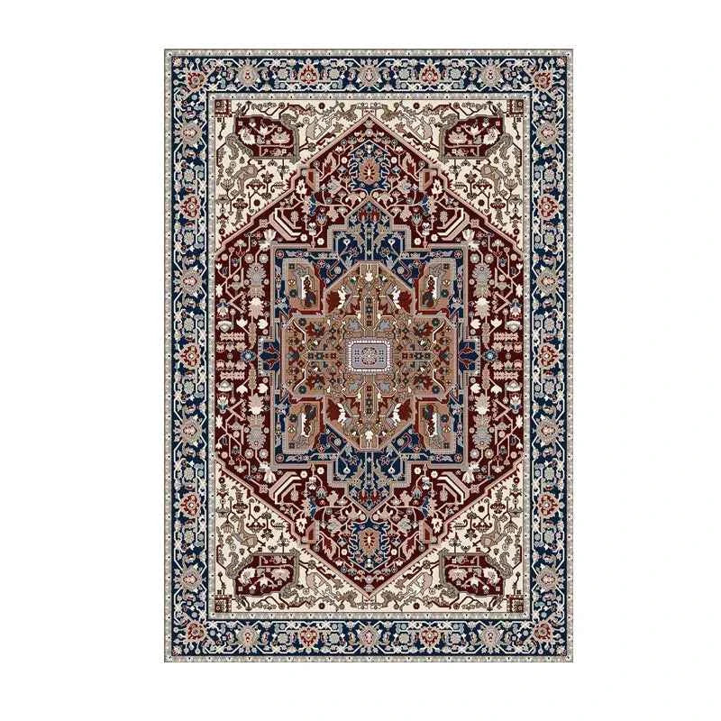 VIKAMA Washable Foldable Imitation Cashmere Carpet Entry Door Mat Persian Retro Style Living Room Bedroom Bed Soft Mat