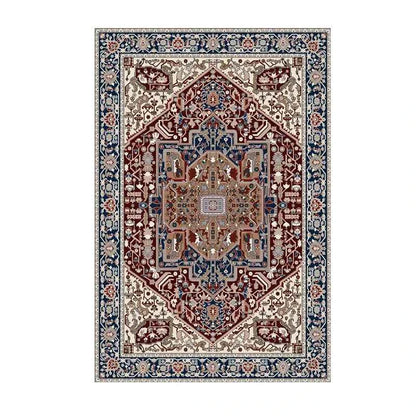 VIKAMA Washable Foldable Imitation Cashmere Carpet Entry Door Mat Persian Retro Style Living Room Bedroom Bed Soft Mat