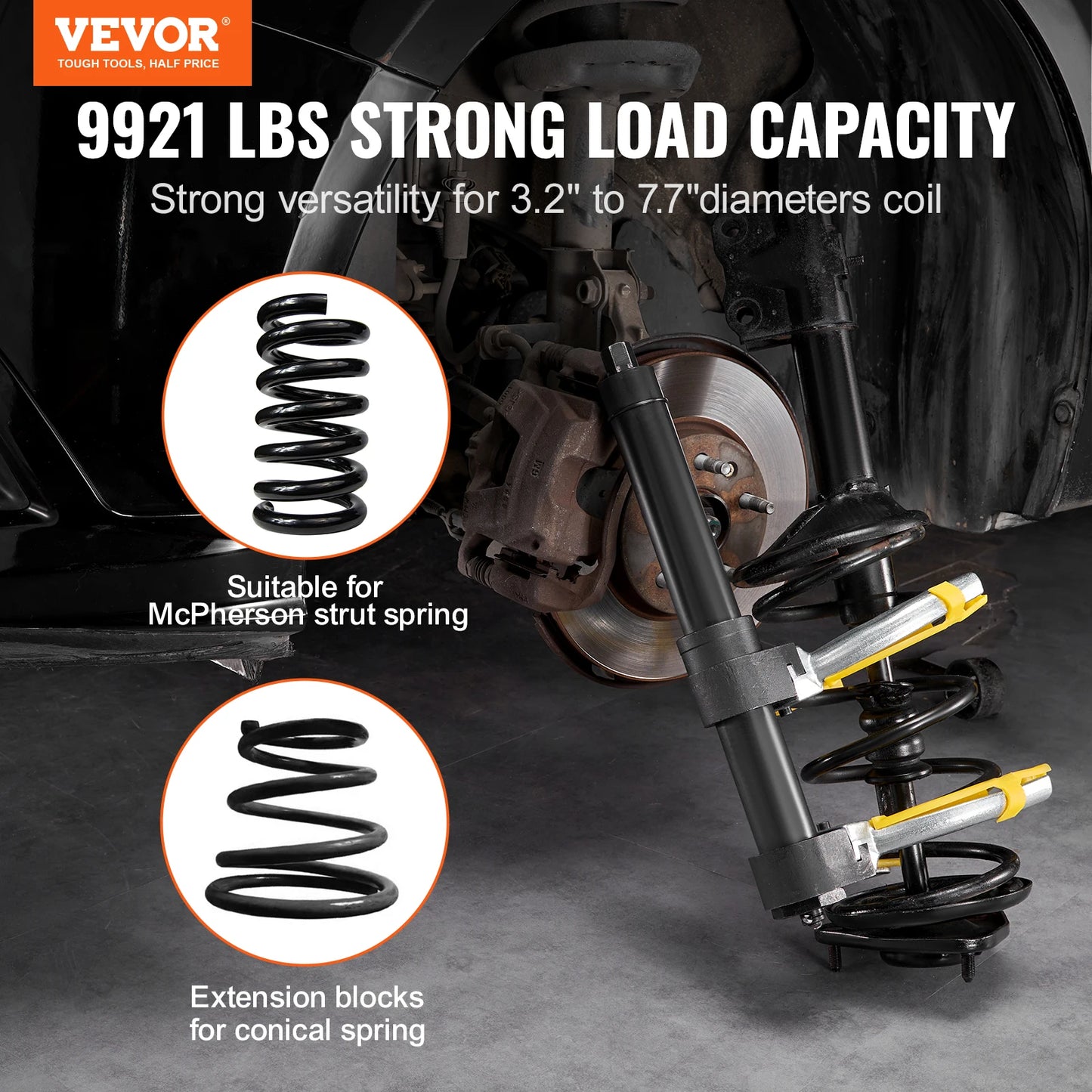 MacPherson Strut Spring Compressor Kit Interchangeable Fork Strut Coil Extractor Remover Tool