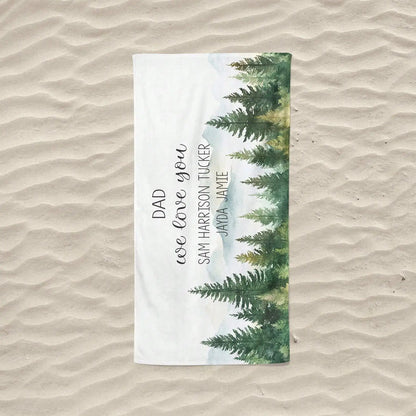Personalized Father's Day Beach Towel — Custom Summer Gift for Dad