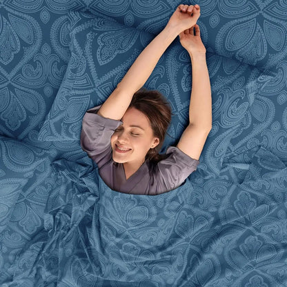 Queen Sheet Set 6 Piece, Paisley Floral Pattern Microfiber Bed Sheets with 16" Deep Pocket, Wrinkle-Free Breathable Bedding