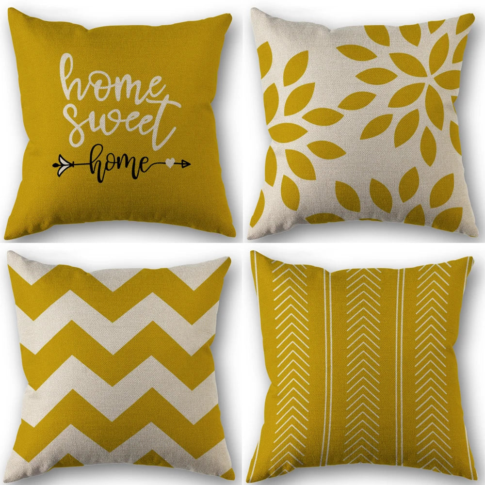 4-Piece Linen Square Cushion Cover Set