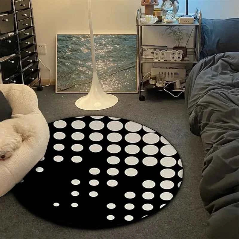 VIKAMA Record Music Cd Carpet Round Game Chair Floor Mat Room Decorated Living Room Lounge Large Area Non-Slip Carpet