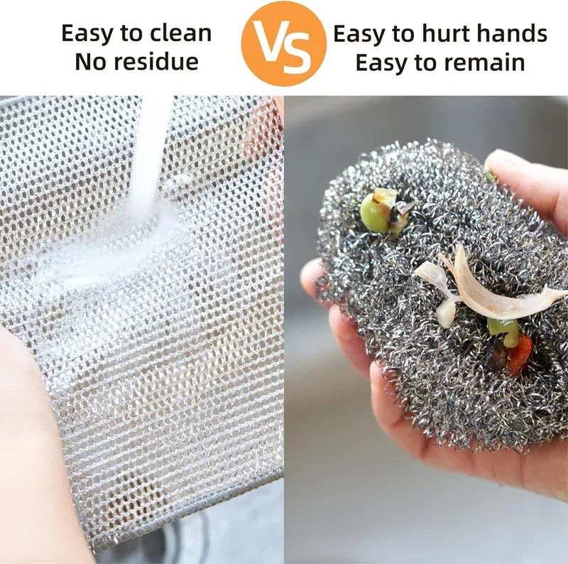 Wire Scrubber Dishcloth, Double-Sided Kitchen Pad