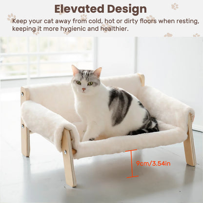 Large Cat Sofa Bed, Raised Design with Wooden Legs