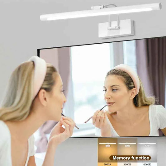 LED Mirror Front Light Tricolor Make Up Lighting With Memory 85-265V Mirror Lamp 50CM Modern Wall Lamp for Bathroom Living Room