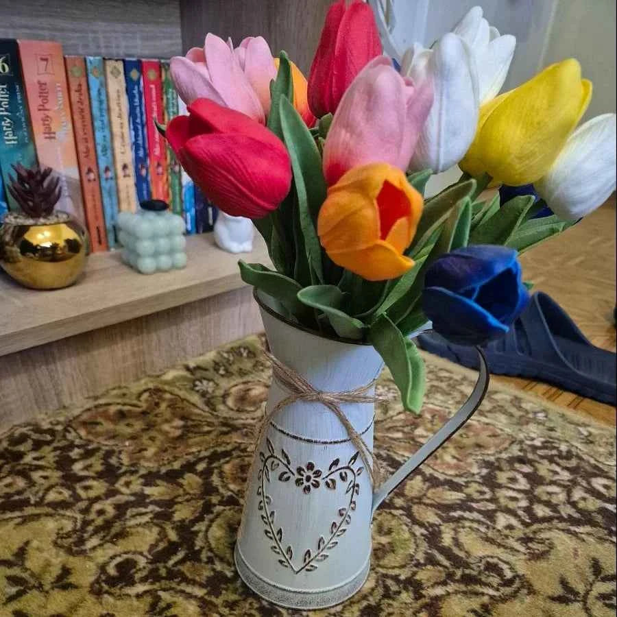 Retro metal and simple decorative vases, coarse-leaf milk kettles for flower arrangement, garden flowerpots and flower buckets