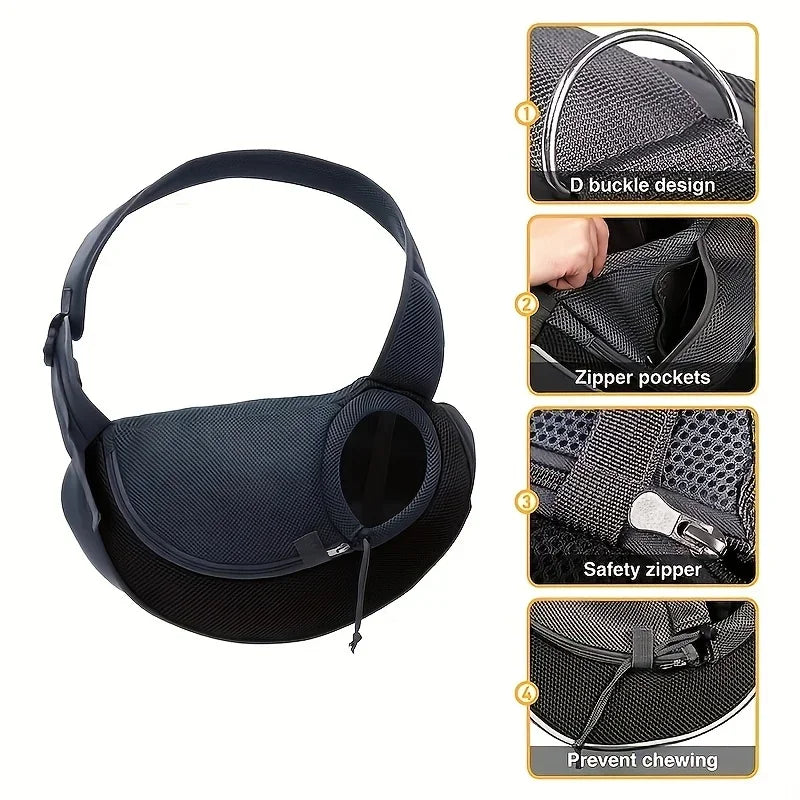 Breathable Mesh Dog Sling Carrier Backpack