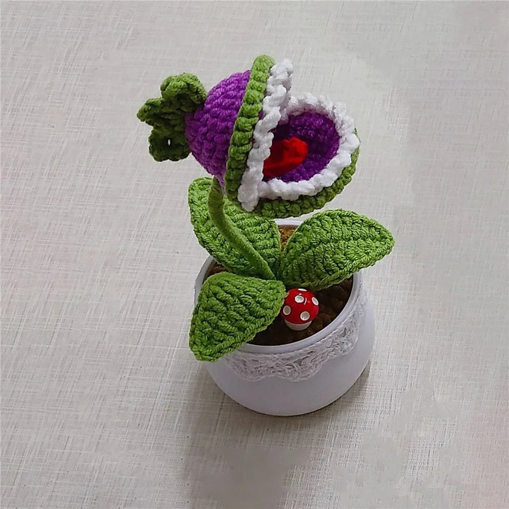 Plants Zombies Sunflower Pea Flower Pot Plants Desktop Weaving Decorations Home Office Ideal Gifts Friends Table Decorations