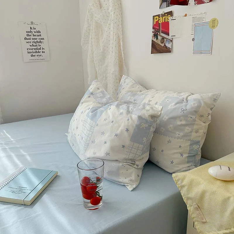 3-Piece Blue Duvet Cover Set with 2 Pillowcases