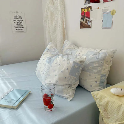 3-Piece Blue Duvet Cover Set with 2 Pillowcases