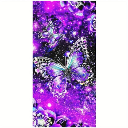 Beach Towel Galaxy and Butterfly Pattern Sun Protection Windproof Swimming