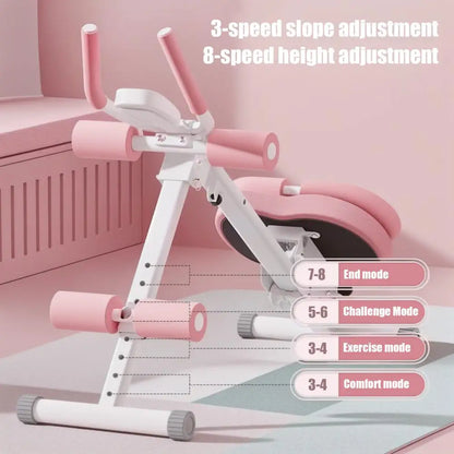 Height Adjustments Abdominal Trainer Ab Machine with LCD Display Screen Foam Handle Full Body Workout Abdominal Exercise Machine