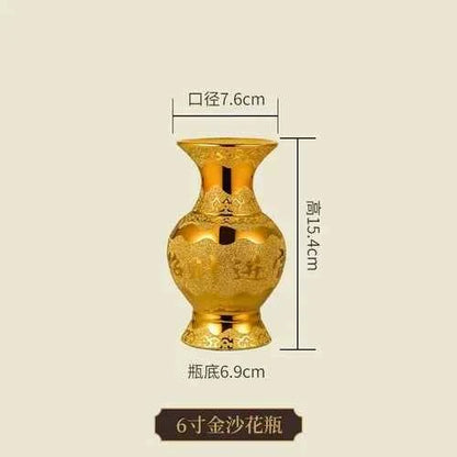 Stainless steel golden vase ceramic vase Buddhist hall and Buddhist utensils Offering Buddha Vase living room home decoration