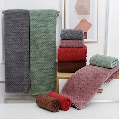 4/6 Pcs Towel Set - Soft Hand Towel Absorbent Bath towel Set 2 Size