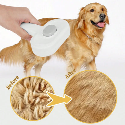 Self-Cleaning Slicker Brush, One-Button Hair Release