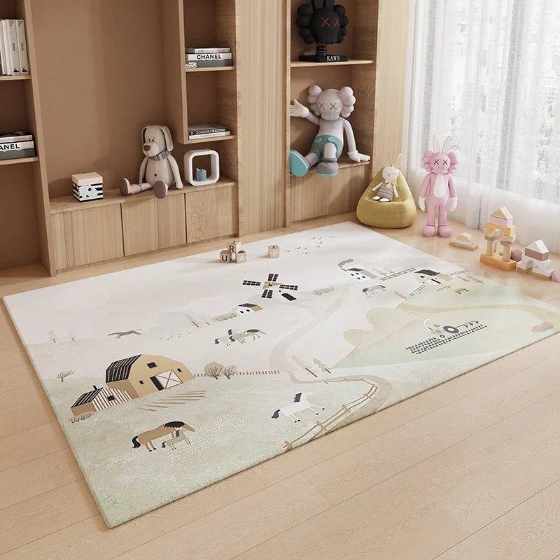 VIKAMA Cartoon Kids Room Rug – Soft Noise-Reducing Floor Mat for Children's Bedroom & Living Room