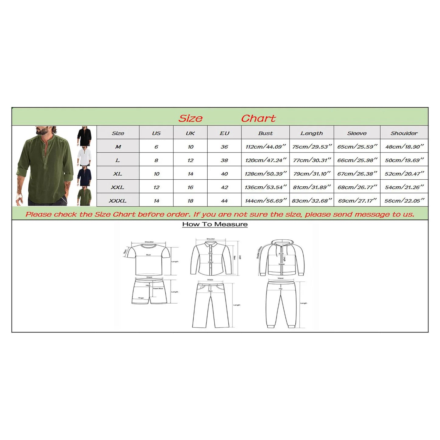 Men's Casual Long Sleeve Henley Shirt — Mandarin Collar Loose Fit Pullover Top