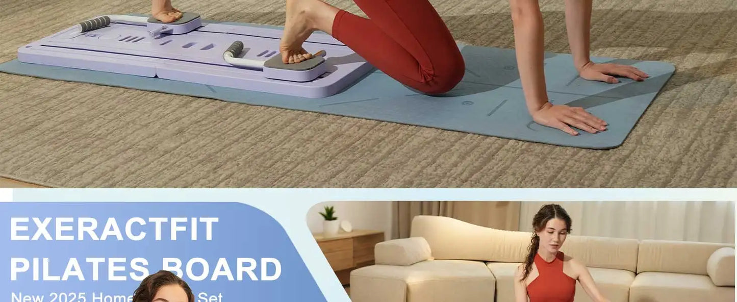 Multifunctional Pilates Board with Resistance Bands | Push-Up & Core Trainer