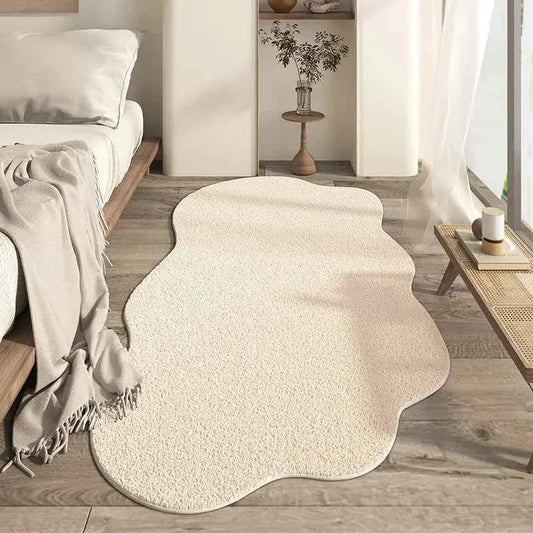 Cream Style Irregular Carpet Minimalist Bedroom Rugs Living Room Lounge Non-Slip Home Decorative Comfortable Soft Floor Mats