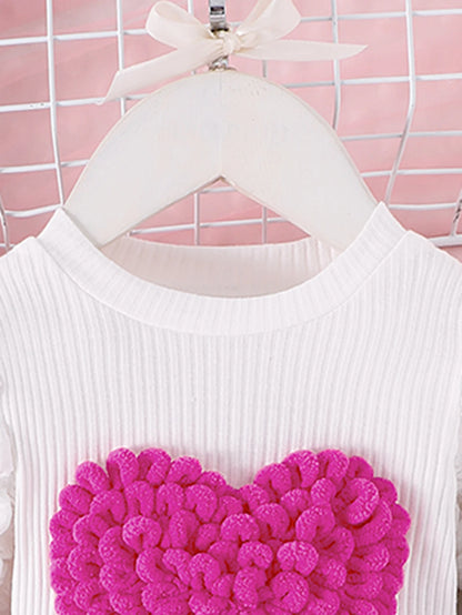 Bubble Sleeve Top & Skirt Set for Girls 1-3 Years