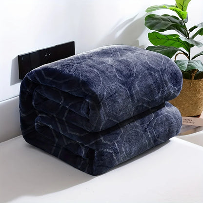 Luxurious Blue Flannel Throw Blanket - Ultra-Soft Cozy Winter Bedroom & Couch Cover,Good For Sleep,1KG,LARGE BLANKET